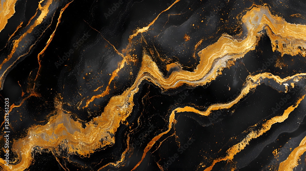 Poster Mesmerizing Chromatic Abstract Background with Dynamic Fiery Mineral Patterns and Ethereal Elemental Textures Evoking the Primordial Forces of Nature and the Universe
