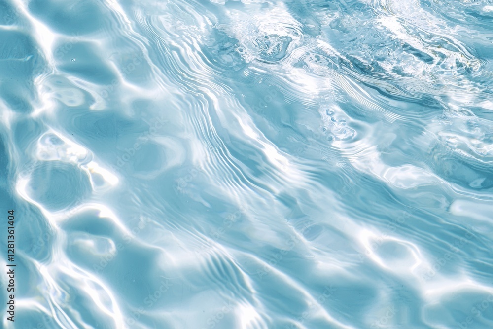 Poster clean water surface with ripples reflecting sunlight, creating a soothing background