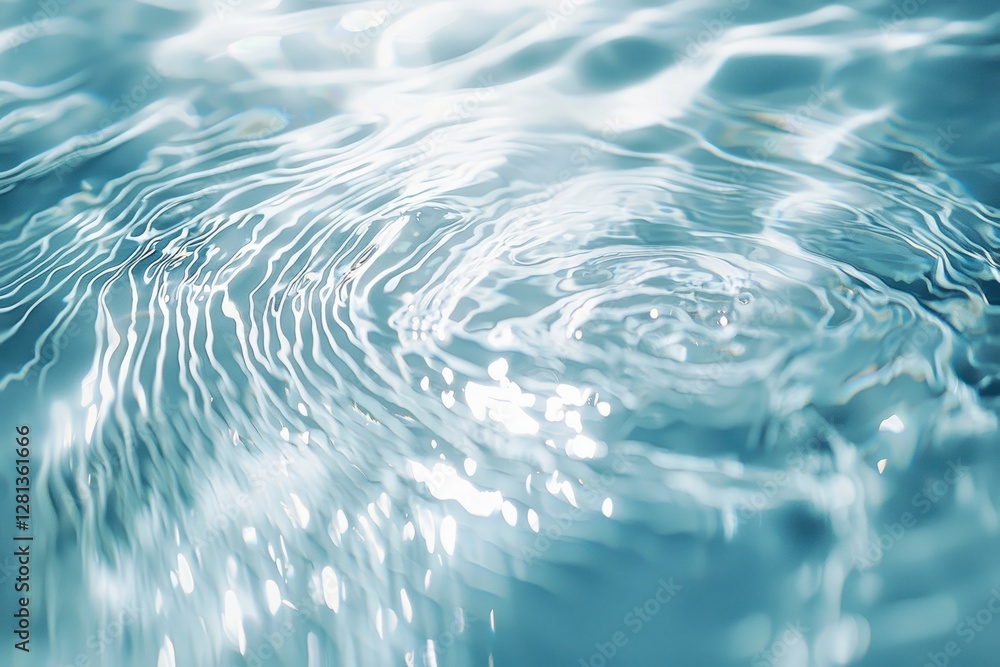 Leinwandbilder light reflecting on moving water surface creating concentric circles
