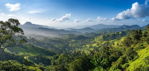 Fototapeta premium Lush Valley View From Mountain Top