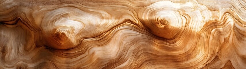 Obraz premium Mesmerizing Flowing Wood Grain Texture Abstract Natural Background Intricate swirling patterns and fluid lines in warm earthy tones create a rich organic and sophisticated visual experience
