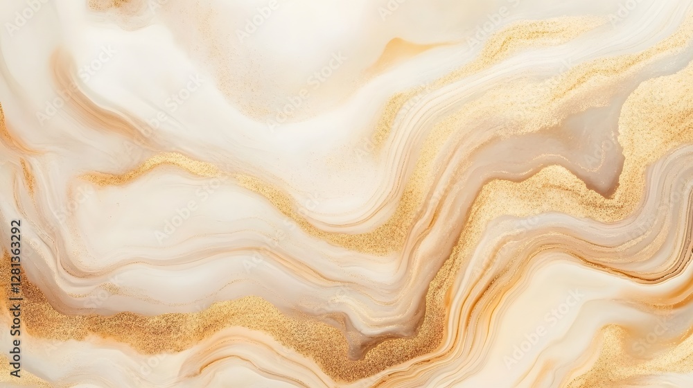 Leinwandbilder mesmerizing fluid marble texture with warm golden tones and elegant organic flowing patterns backgro