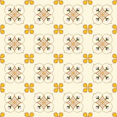 Seamless pattern in vintage style with yellow flowers.