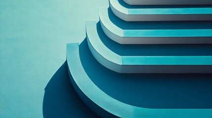 Abstract Teal Architectural Curves Modern Building Design