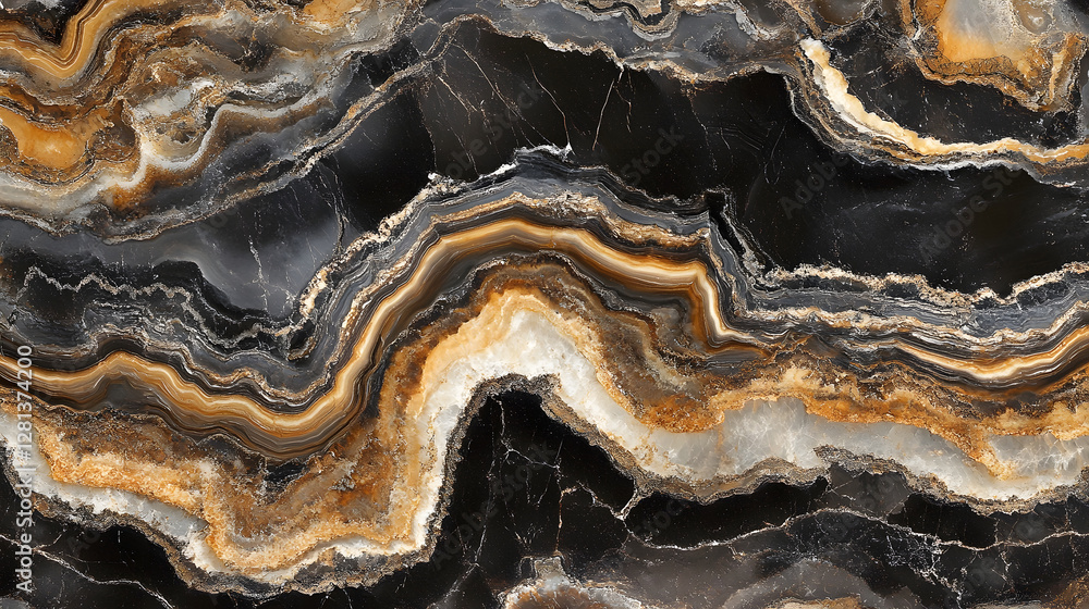 Aufkleber Mesmerizing Multicolored Agate Mineral Texture with Glowing Swirling Patterns   A Captivating Natural Geological Formation Featuring Intricate Banded Designs and Vibrant Colors