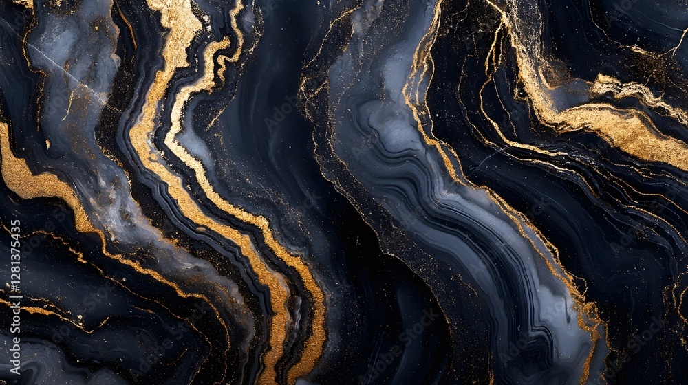 Poster mesmerizing swirls of metallic luxury captivating abstract marble texture background featuring drama
