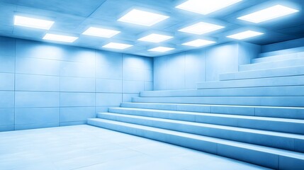 Modern Blue Concrete Staircase Interior Design