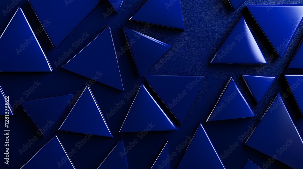 Poster abstract blue triangle pattern background geometric shapes design