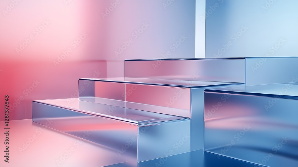 Leinwandbilder minimalist abstract geometric shapes and patterns in a contemporary architectural interior setting c