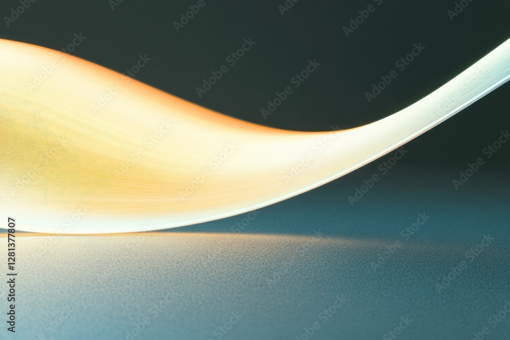 Poster sleek curve with glowing gradient, evoking fluidity and harmony