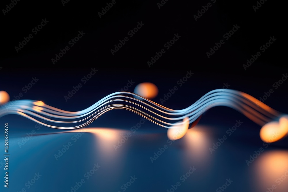 Aufkleber wavy light patterns create an immersive audio experience in dark