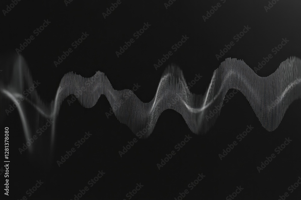 Poster flowing sound waves create dynamic visual, showcasing rhythm and