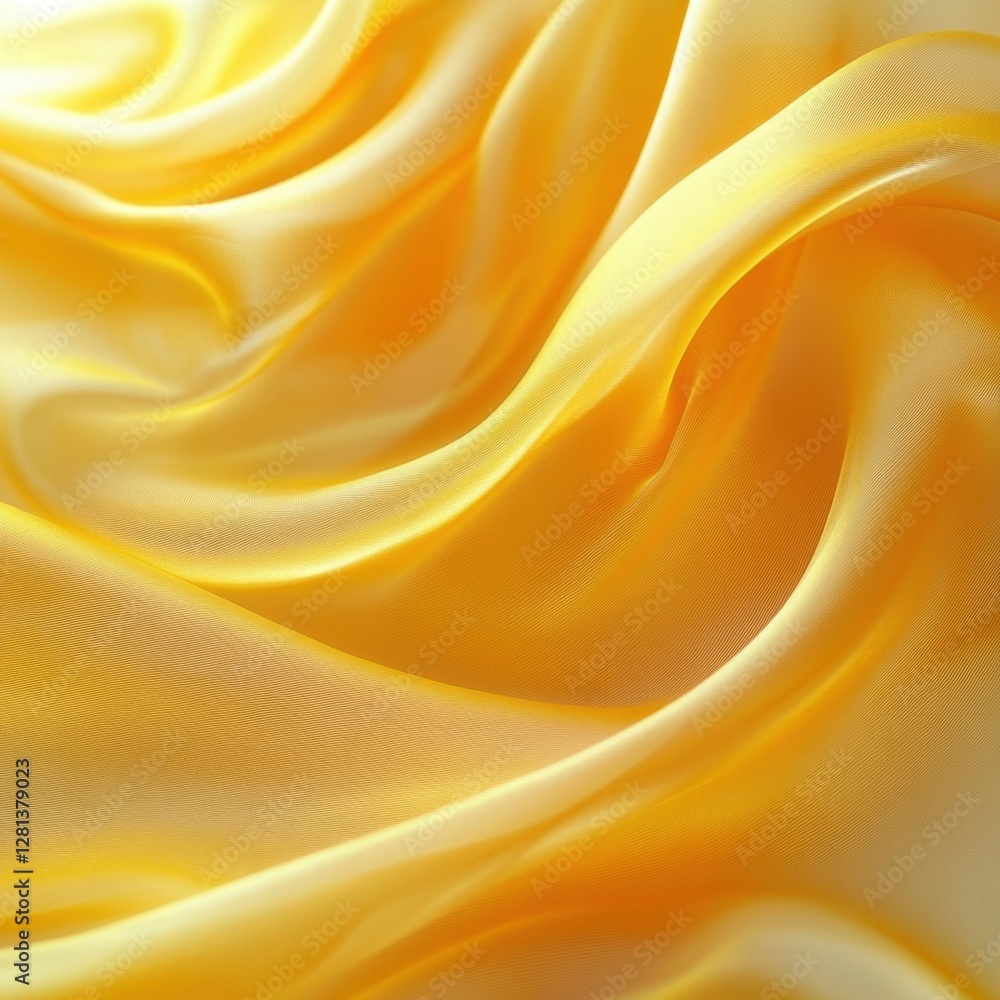 Poster luminous golden fabric waves elegantly creating a soft and flowing texture evoking warmth and luxury