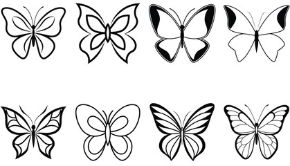 Set of Butterfly icon vector simple style