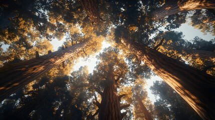 Giant Sequoia Trees Tower Over Lush Spanish Forest