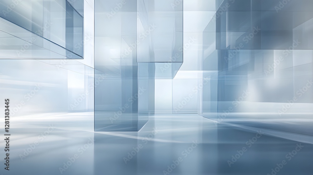 Poster sleek and futuristic glass and steel architectural composition with clean lines geometric patterns a