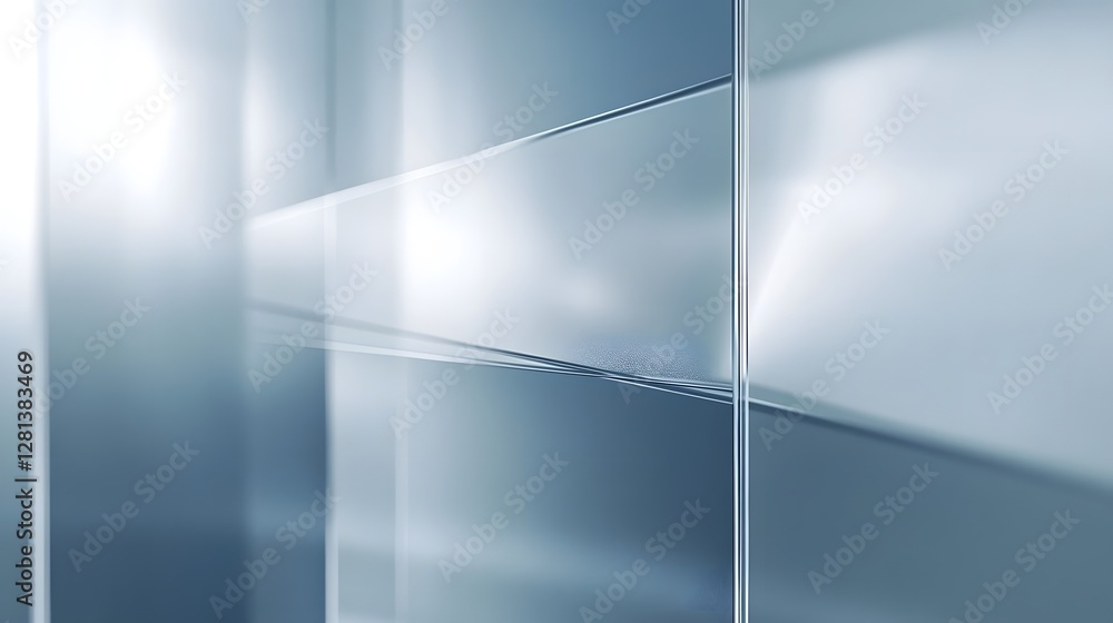 Poster Sleek and modern abstract architectural background featuring geometric patterns clean lines and luminous lighting creating a minimalist elegant and visually captivating design