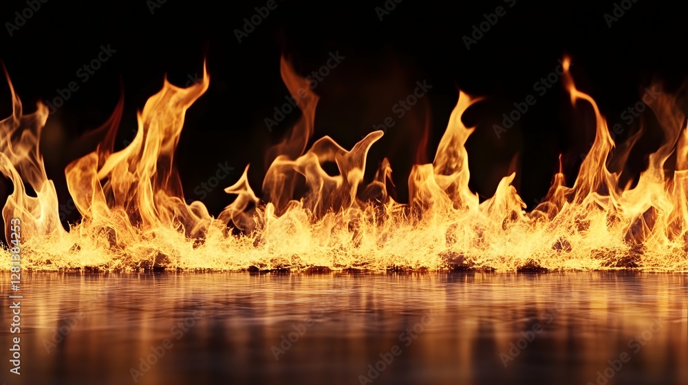 Poster spectacular raging flames blazing with intense fiery power and energy creating a dramatic abstract b