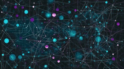 Obraz premium Abstract network connection background with glowing nodes and lines.