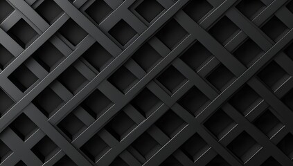 Striking Abstract Geometric Black Background with Dimensional Triangular Shapes