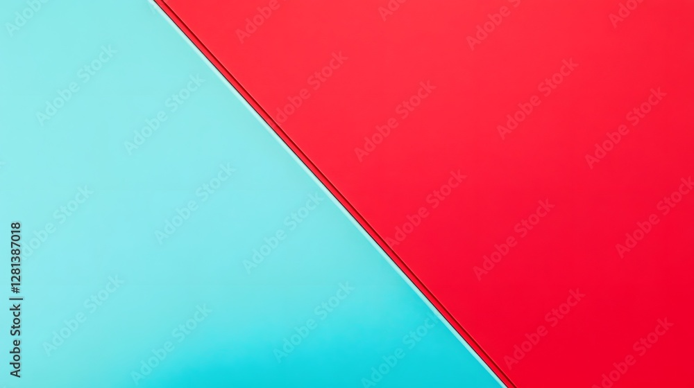 Poster Abstract Red and Teal Diagonal Split Background