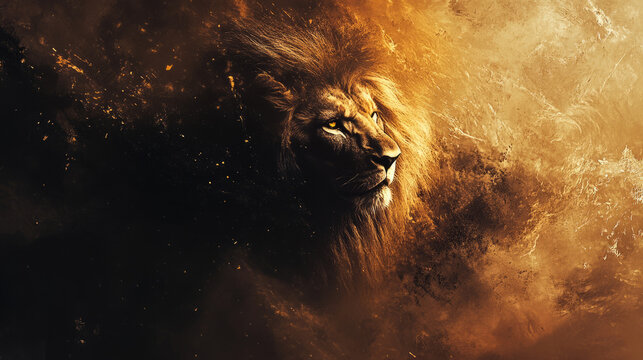 Lion for graphic work. Lion abstract art background.Animal backdrop wallpaper