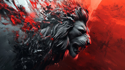 Lion for graphic work. Lion abstract art background.Animal backdrop wallpaper