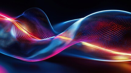 Abstract Vibrant Waveform: Digital Art