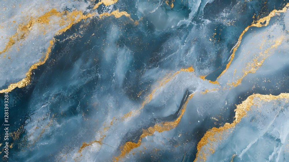 Poster Stunning marble texture with dynamic vibrant golden veins and mesmerizing abstract patterns  This image can be used for a variety of design branding and interior applications