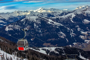 Scenic Gondola Ride in Mountains