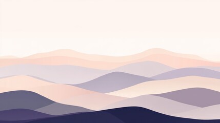 Abstract Pastel Mountain Range Landscape Art