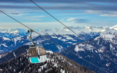 Scenic Gondola Ride in Mountains