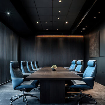 stylish and modern meeting room in a minimalist and business style.  