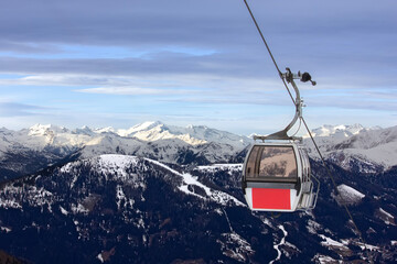 Scenic Gondola Ride in Mountains