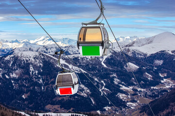 Scenic Gondola Ride in Mountains