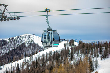 Scenic Gondola Ride in Mountains