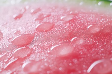 Fototapeta premium Close Up of Pink Watermelon with Water Droplets