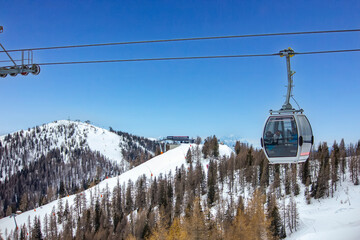 Scenic Gondola Ride in Mountains