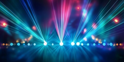 Obraz premium Abstract background with nightclub lasers. Laser futuristic shapes on a dark background. Abstract dark background with neon glow 