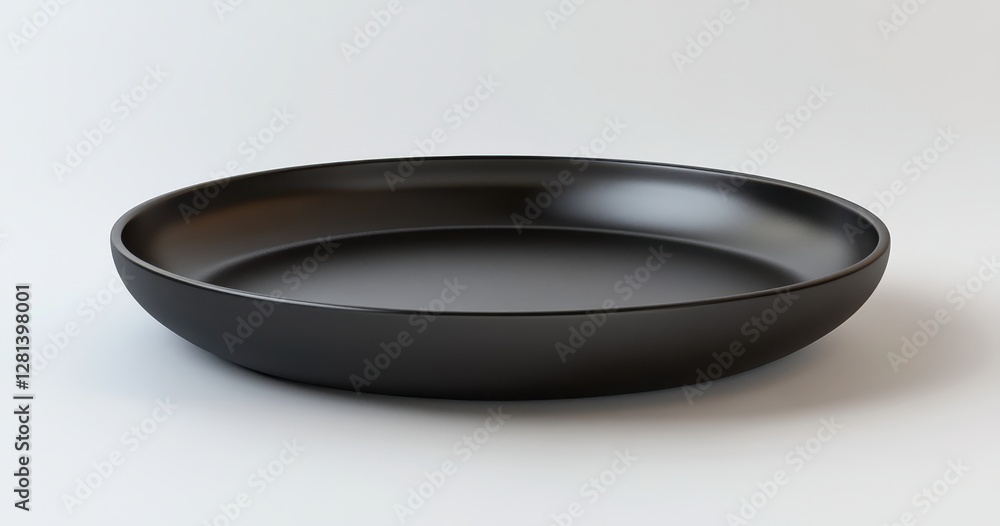 Poster minimalistic deep black serving plate with smooth matte finish ideal for modern table setting and el