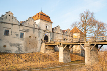 Svirzh Castle, Ukraine. It is a fortified aristocratic residence in Lviv region. It was originally...
