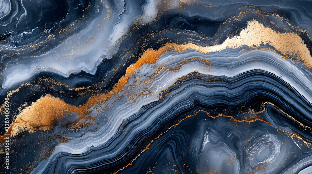 Leinwandbilder vibrant abstract agate swirls luxury background with fluid fractal patterns in moody earth tones and