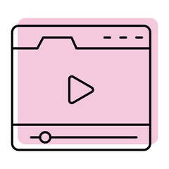 Video Icon color shadow thinline icon, vector, pixel perfect, illustrator file 
