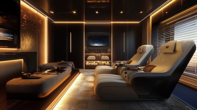 Luxury Yacht Home Theater: Opulent Relaxation and Entertainment