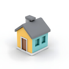 3D Model of a Small House with Chimney