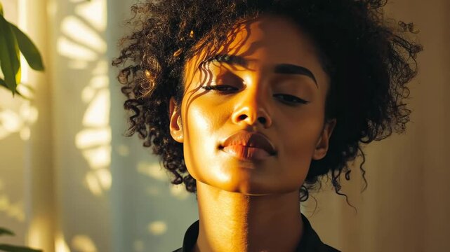 Calm moment captured in warm light, highlighting serenity and self-reflection