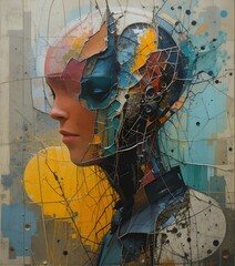 woman with graffiti