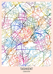Tashkent Uzbekistan City Map, downtown tourism, house art travel, scenic metropolis concept, travel art city, patriotic abstract banner