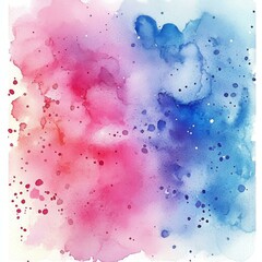 Abstract Watercolor Painting with Splashes
