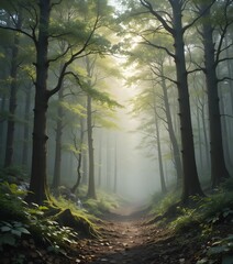 Obraz premium morning in the woods